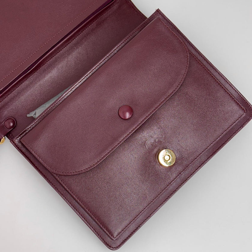 Cartier Pochette Vintage Bordeaux in Pelle