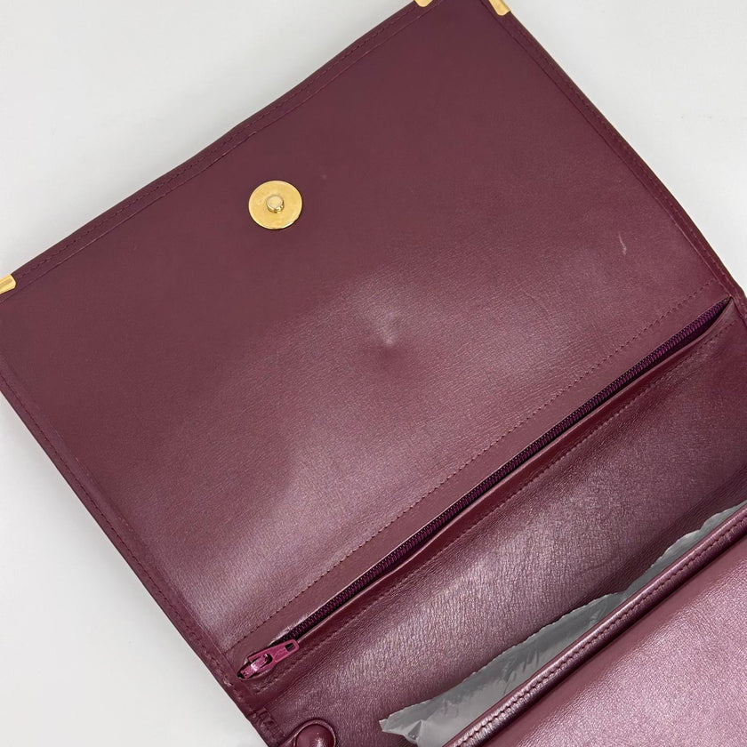 Cartier Pochette Vintage Bordeaux in Pelle