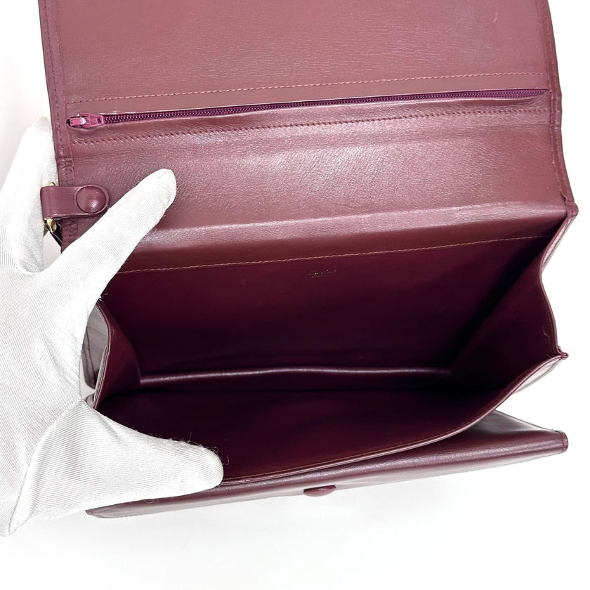 Cartier Pochette Vintage Bordeaux in Pelle