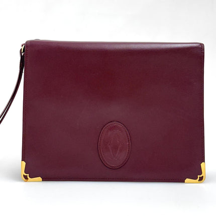 Cartier Pochette Vintage Bordeaux in Pelle