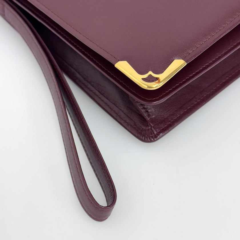 Cartier Pochette Vintage Bordeaux in Pelle
