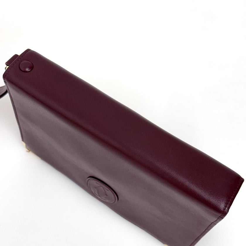 Cartier Pochette Vintage Bordeaux in Pelle