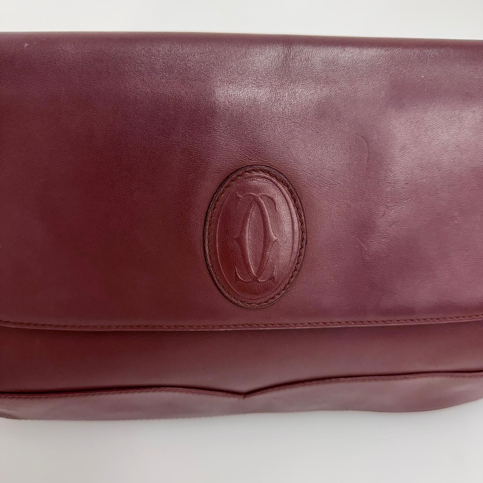 Cartier Must Maxi Pouch · Bordeaux · Vintage anni '80