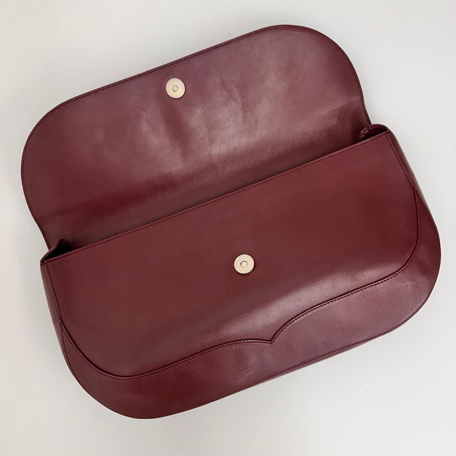 Cartier Must Maxi Pouch · Bordeaux · Vintage anni '80
