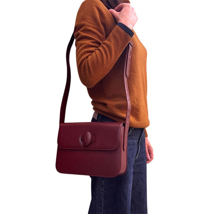 Cartier borsa a spalla vintage Must de Cartier in pelle burgundy full set