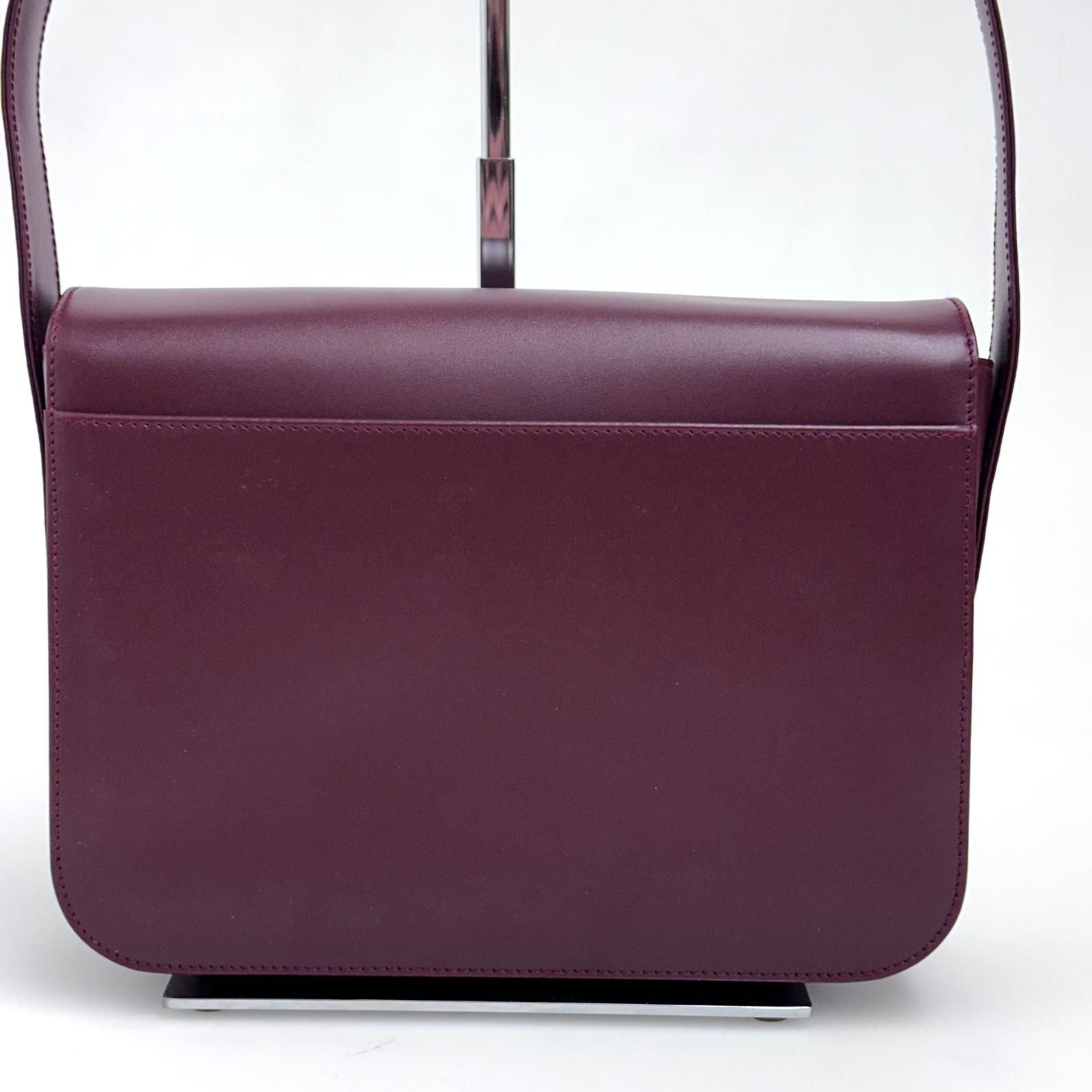 Cartier borsa a spalla vintage Must de Cartier in pelle burgundy full set