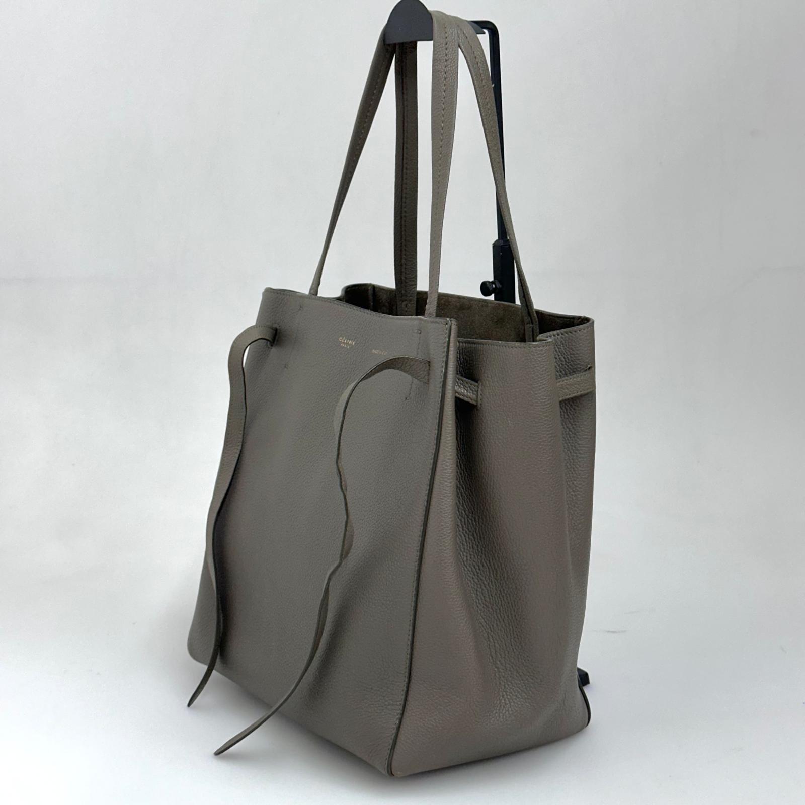 Céline Borsa Cabas Phantom in Pelle Martellata Taupe