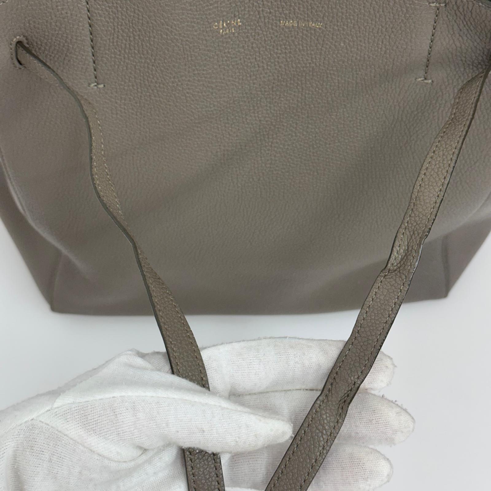 Céline Borsa Cabas Phantom in Pelle Martellata Taupe