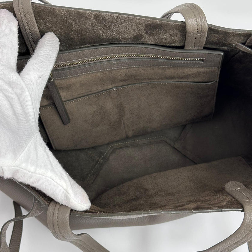 Céline Borsa Cabas Phantom in Pelle Martellata Taupe