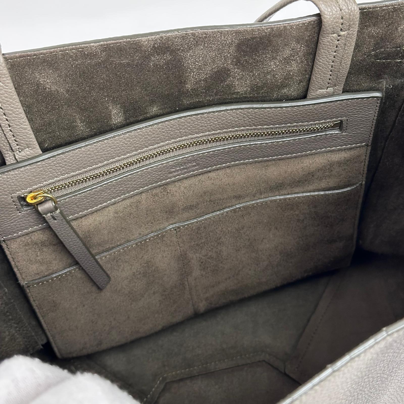 Céline Borsa Cabas Phantom in Pelle Martellata Taupe
