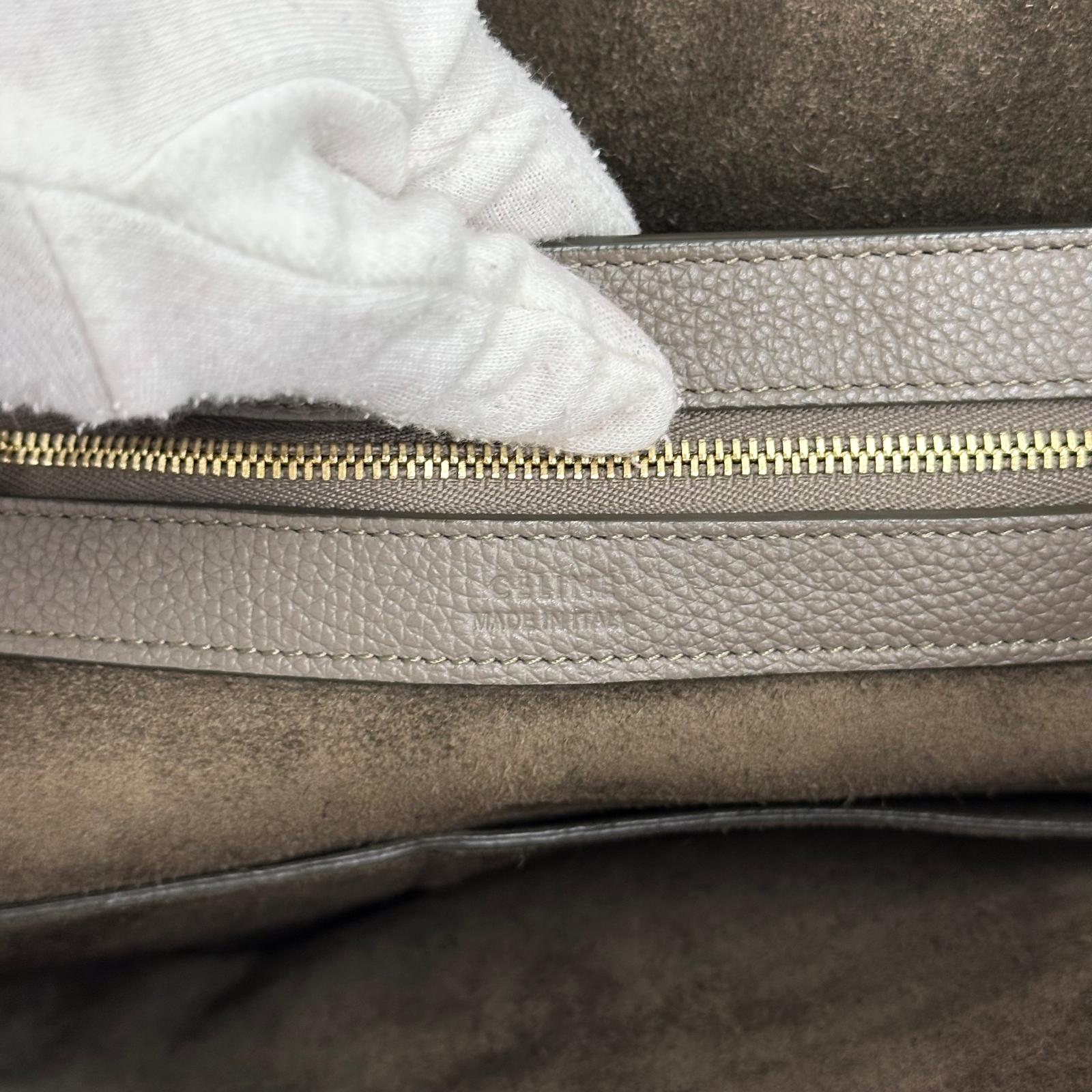 Céline Borsa Cabas Phantom in Pelle Martellata Taupe