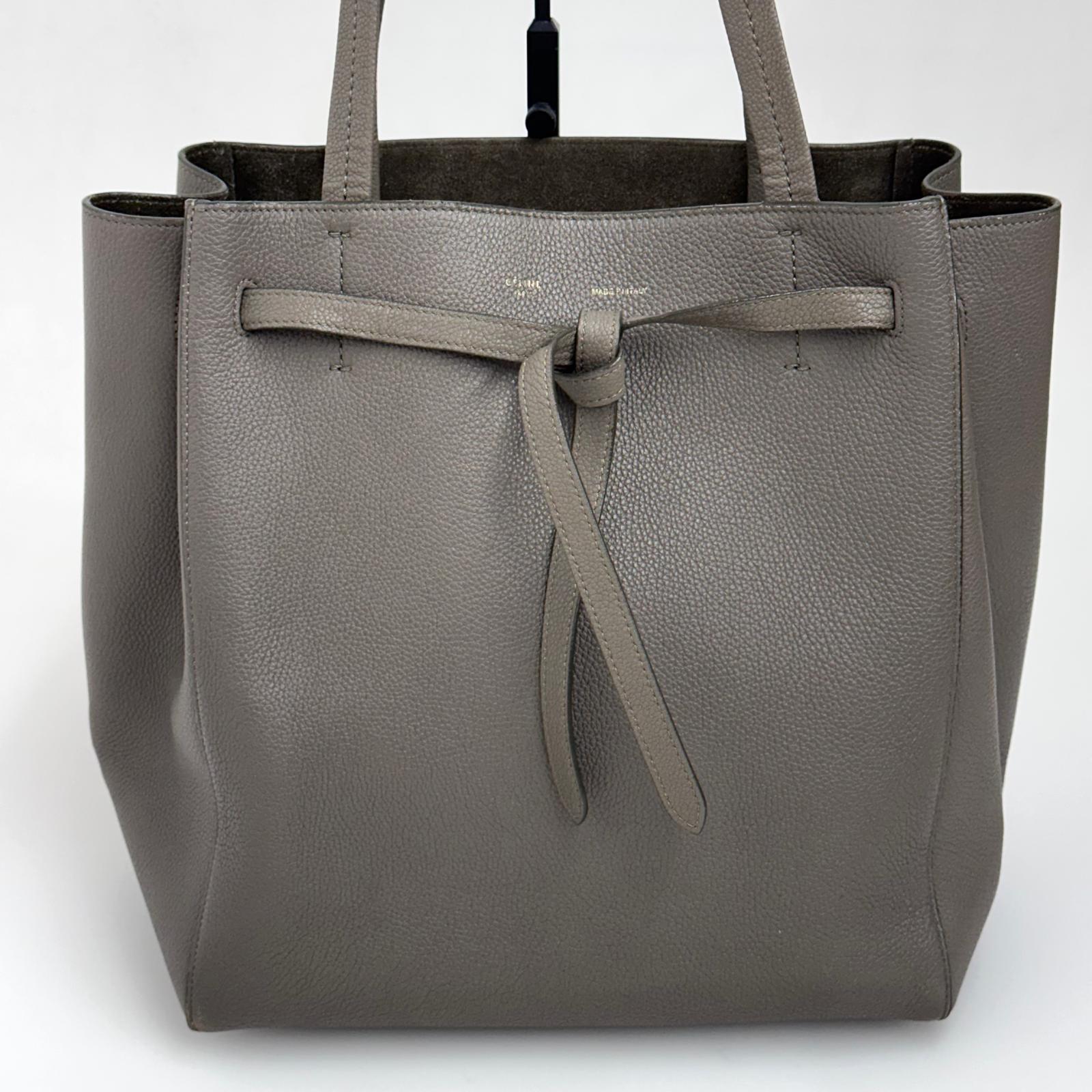 Céline Borsa Cabas Phantom in Pelle Martellata Taupe
