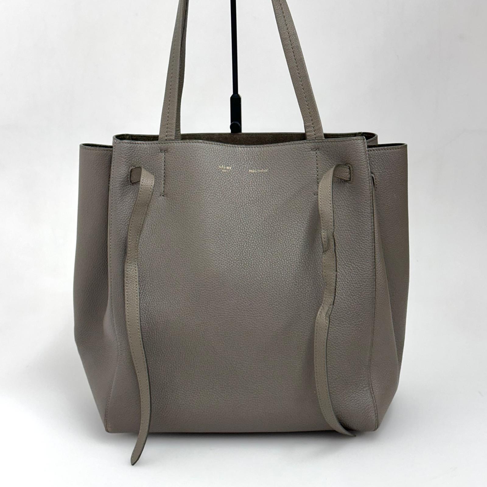 Céline Borsa Cabas Phantom in Pelle Martellata Taupe