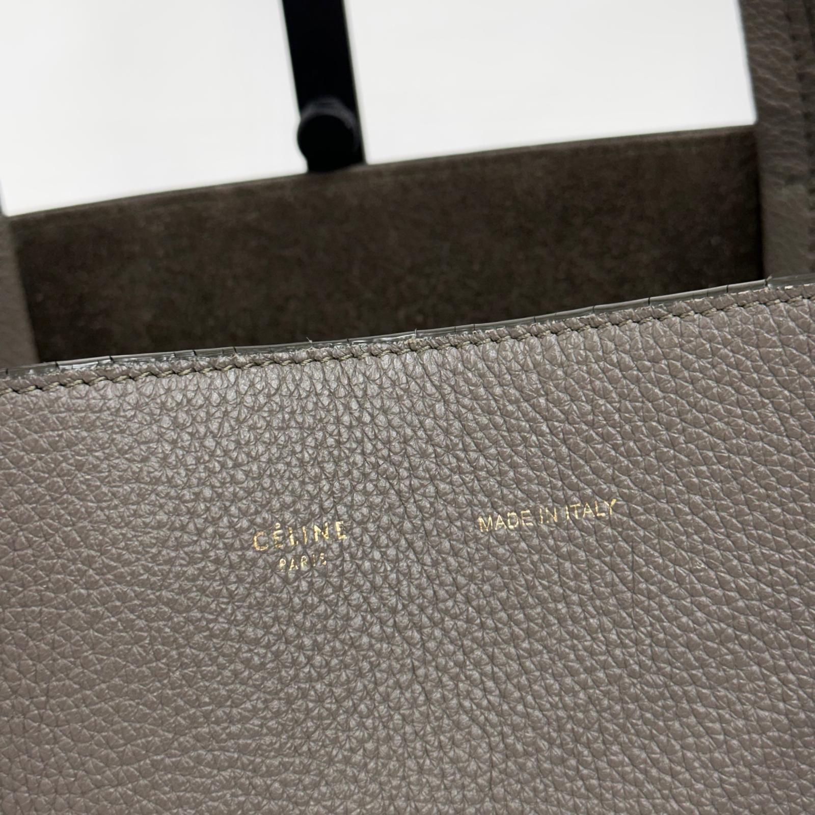 Céline Borsa Cabas Phantom in Pelle Martellata Taupe
