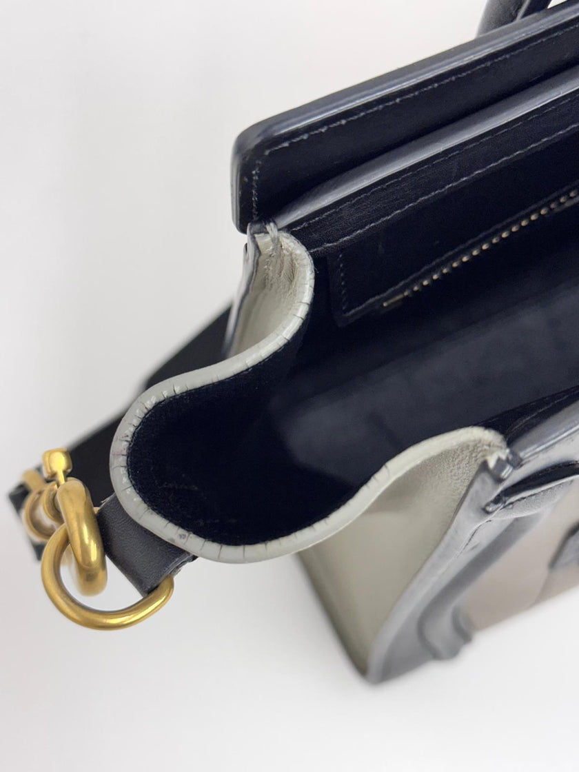 Céline Borsa Luggage Nano in Pelle Verde Militare, Salvia e Nero
