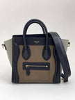 Céline Borsa Luggage Nano in Pelle Verde Militare, Salvia e Nero
