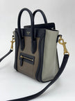 Céline Borsa Luggage Nano in Pelle Verde Militare, Salvia e Nero