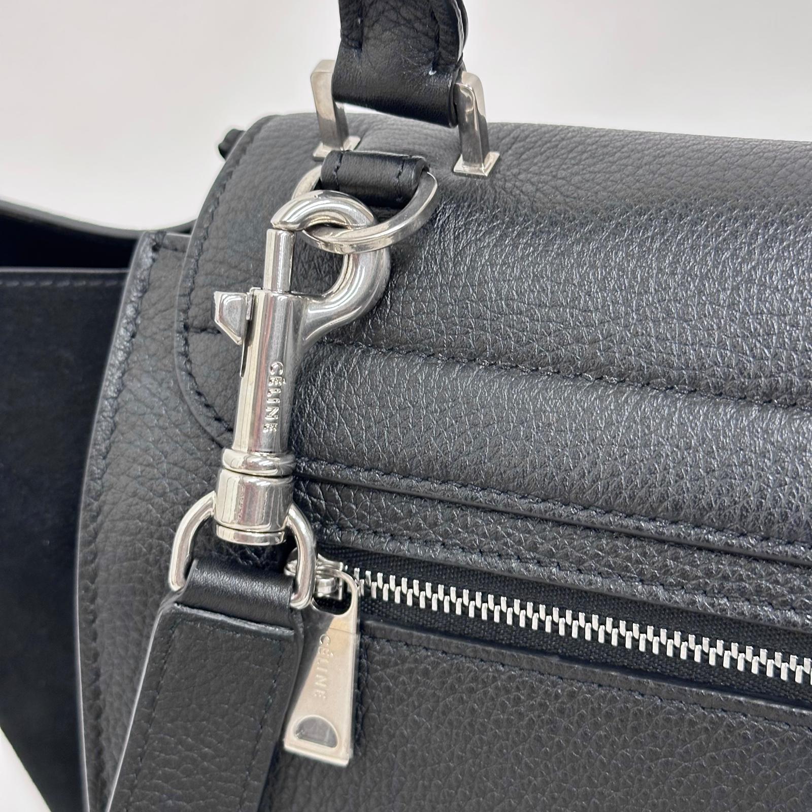 Céline Borsa Trapeze Medium in Pelle e Suede Nero