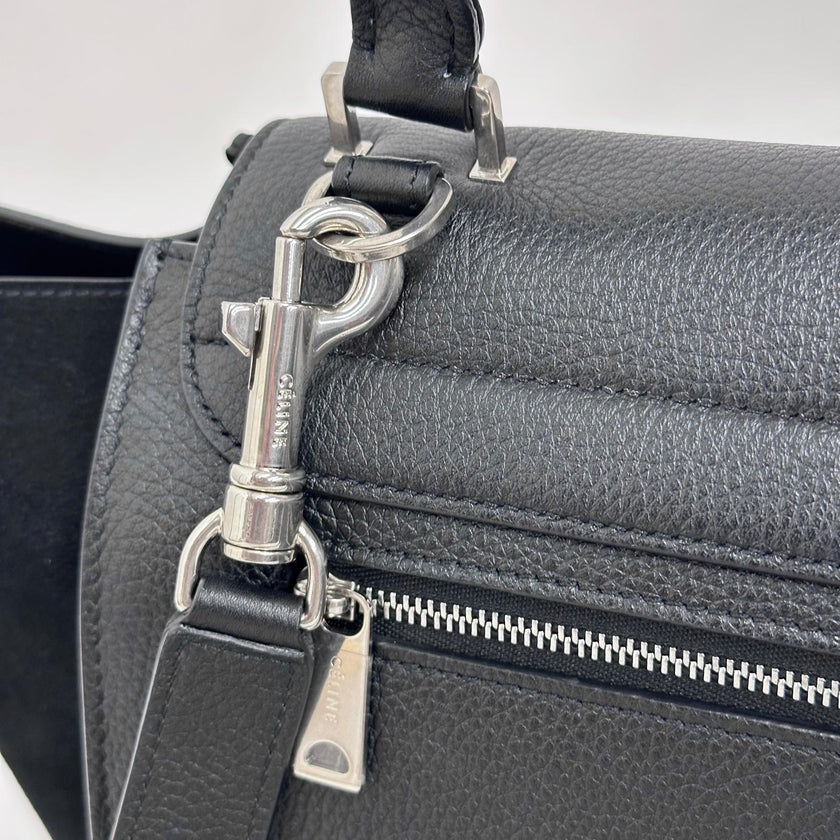 Céline Borsa Trapeze Medium in Pelle e Suede Nero