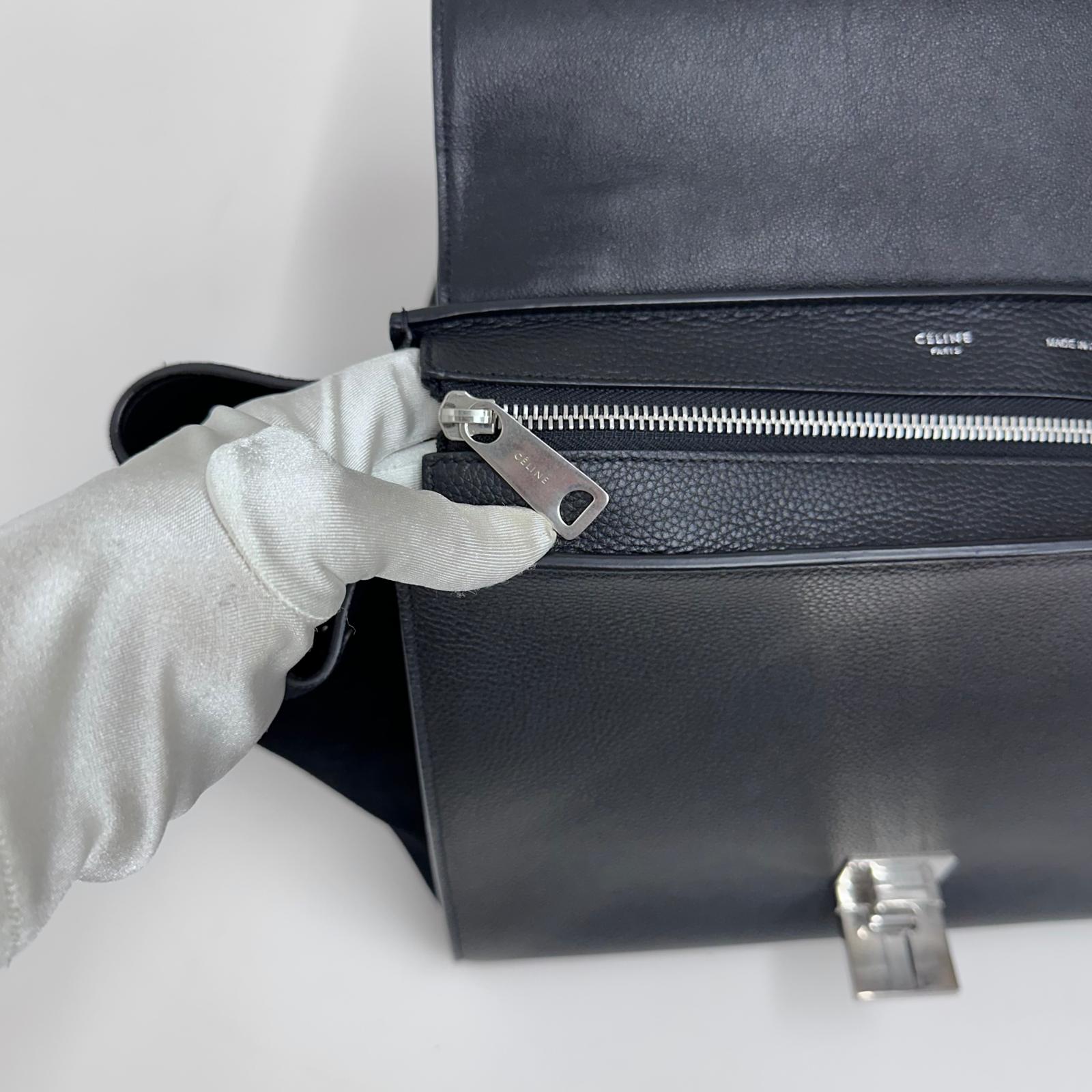 Céline Borsa Trapeze Medium in Pelle e Suede Nero