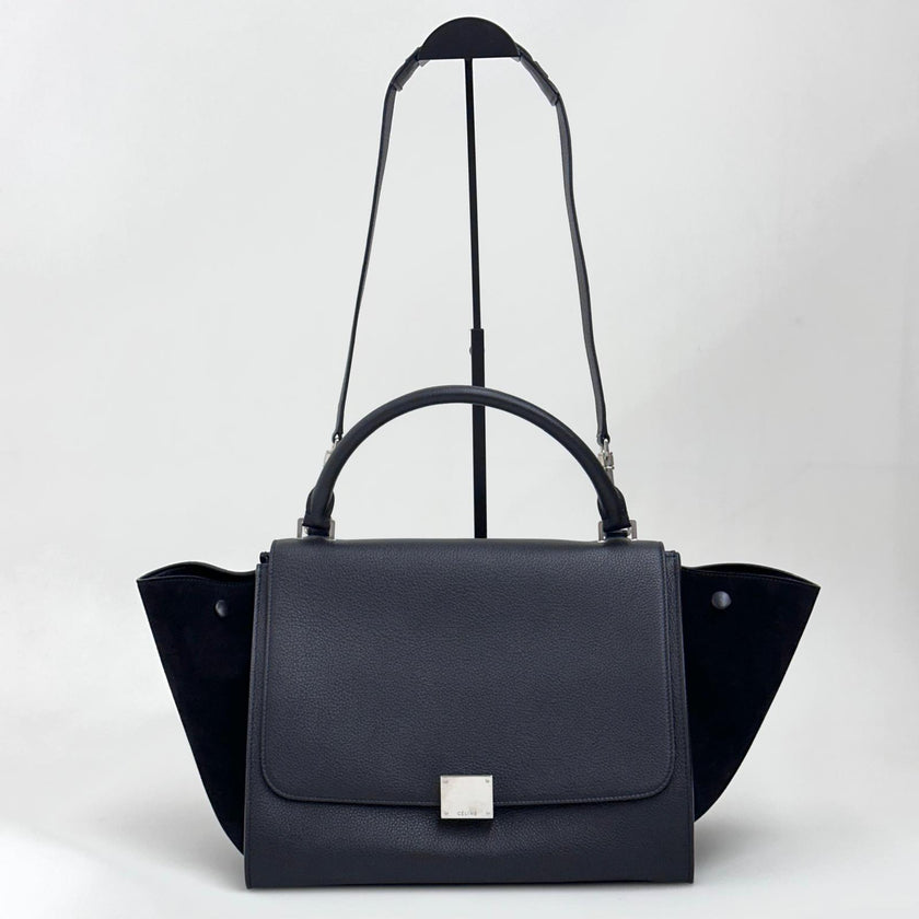 Céline Borsa Trapeze Medium in Pelle e Suede Nero