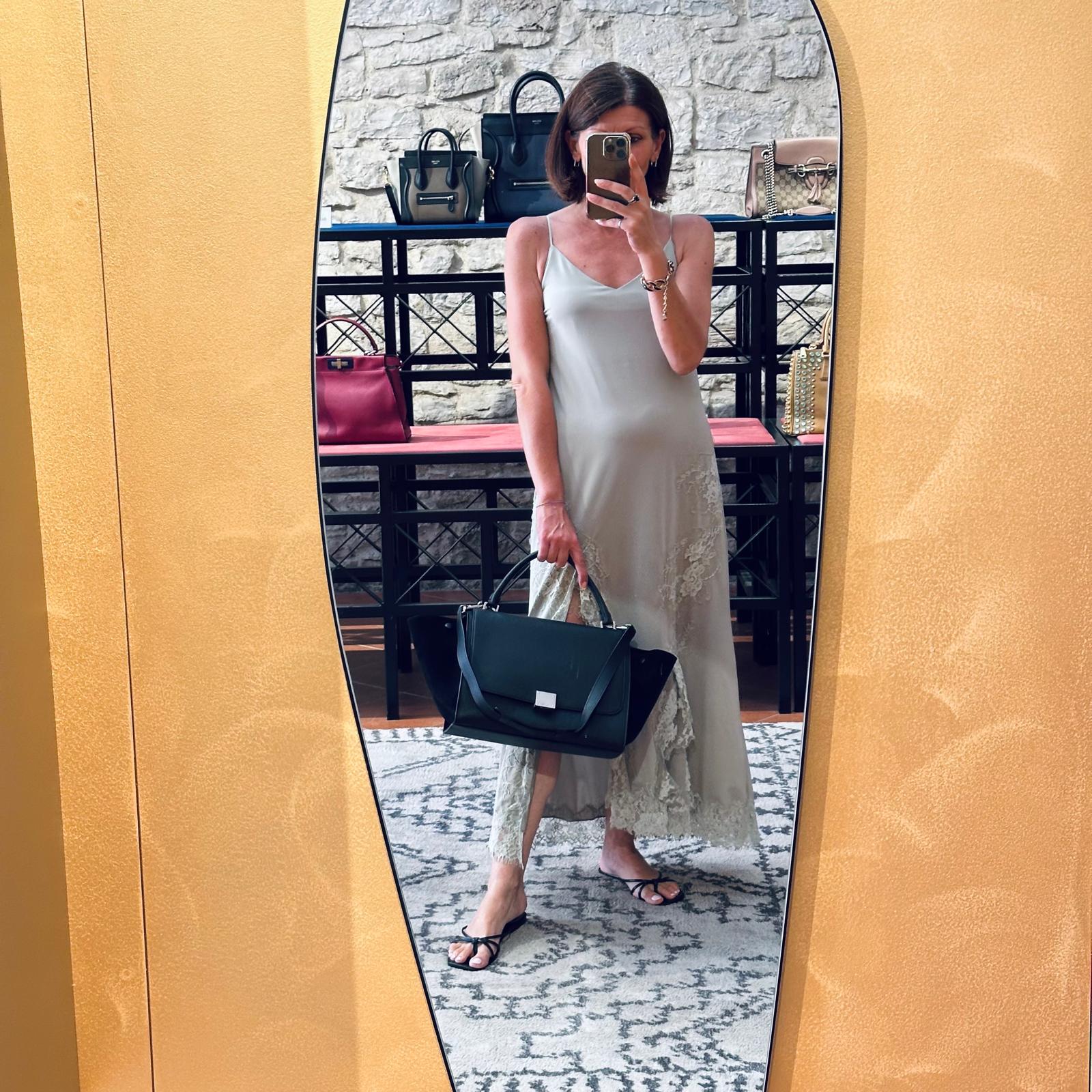 Céline Borsa Trapeze Medium in Pelle e Suede Nero