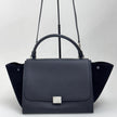 Céline Borsa Trapeze Medium in Pelle e Suede Nero