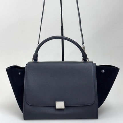 Céline Borsa Trapeze Medium in Pelle e Suede Nero