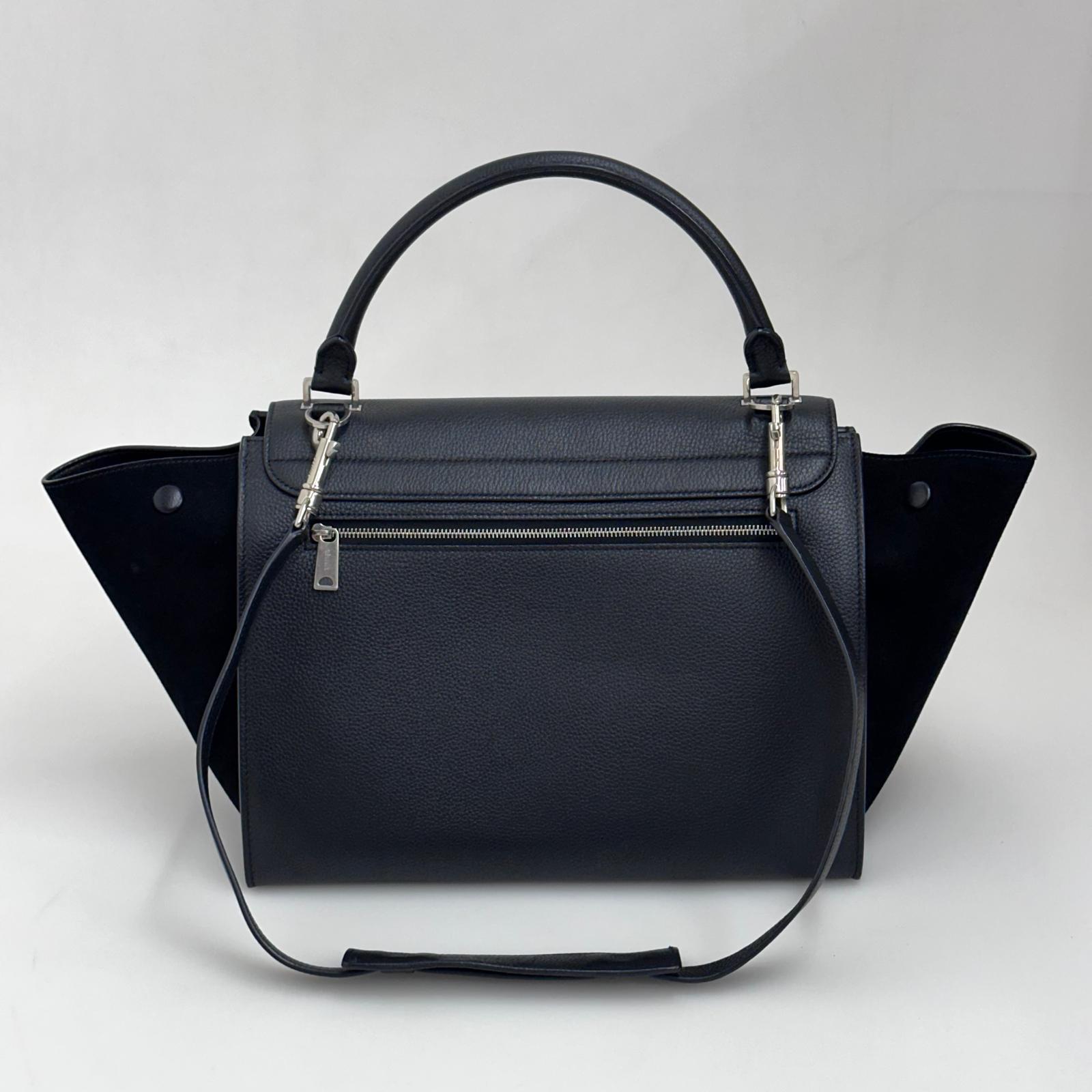 Céline Borsa Trapeze Medium in Pelle e Suede Nero
