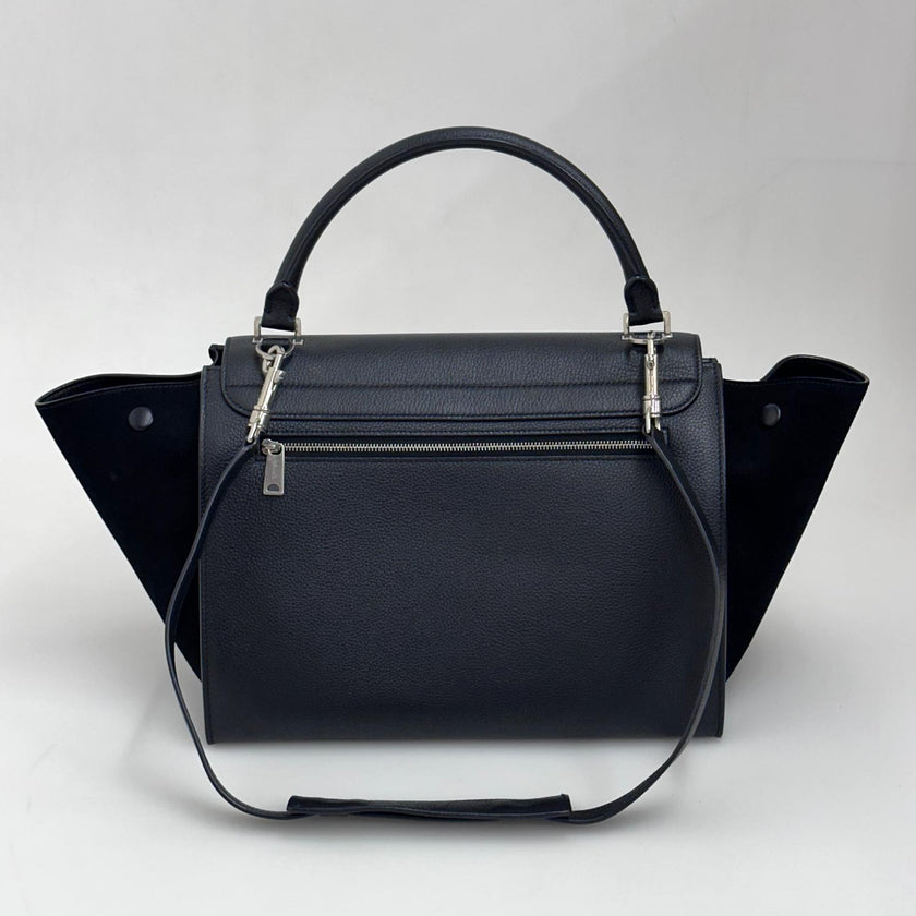 Céline Borsa Trapeze Medium in Pelle e Suede Nero