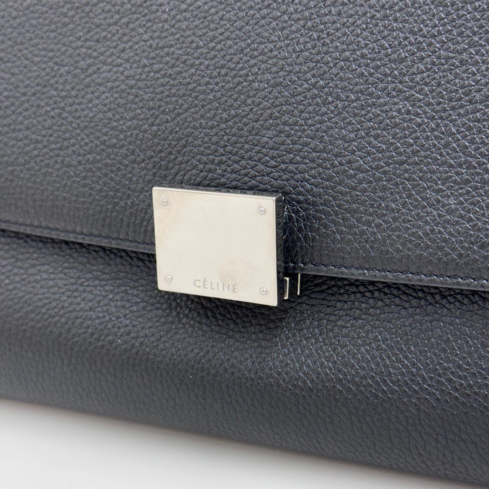 Céline Borsa Trapeze Medium in Pelle e Suede Nero