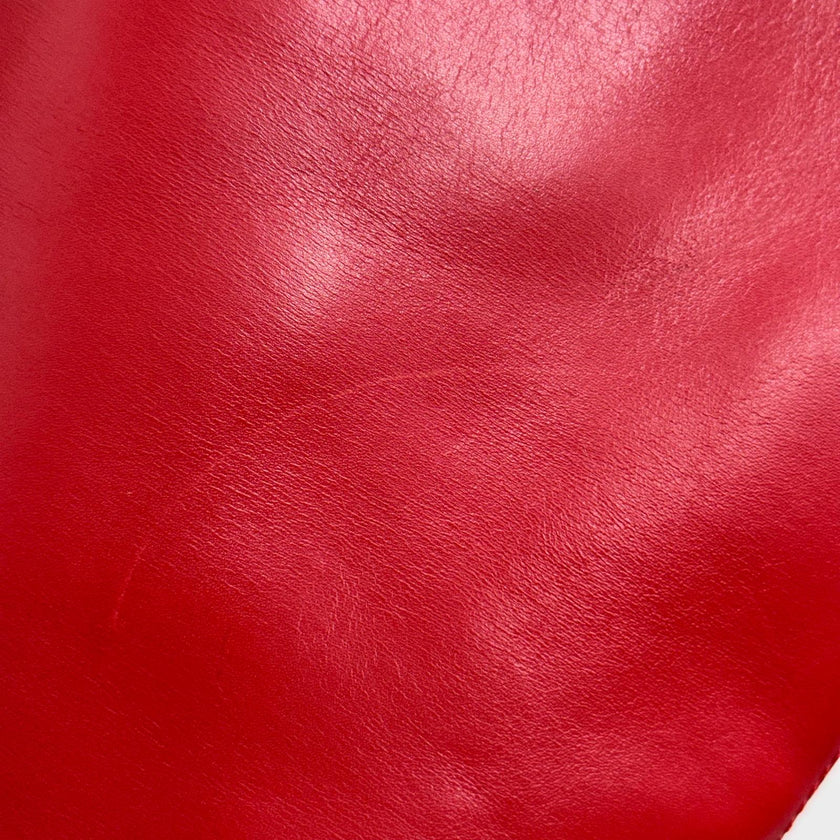 Céline Borsa Vintage Secchiello in Pelle Rossa con Anello Logo Dorato