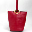 Céline Borsa Vintage Secchiello in Pelle Rossa con Anello Logo Dorato