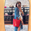 Céline Borsa Vintage Secchiello in Pelle Rossa con Anello Logo Dorato