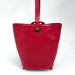 Céline Borsa Vintage Secchiello in Pelle Rossa con Anello Logo Dorato