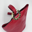 Céline Borsa Vintage Secchiello in Pelle Rossa con Anello Logo Dorato