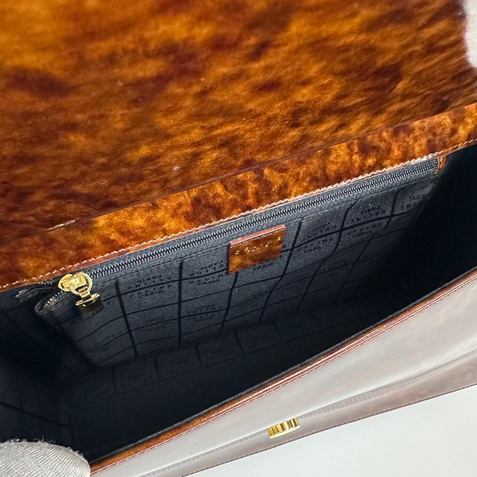 Céline Borsa Vintage Tweed Noisette in Pelle Effetto Radica