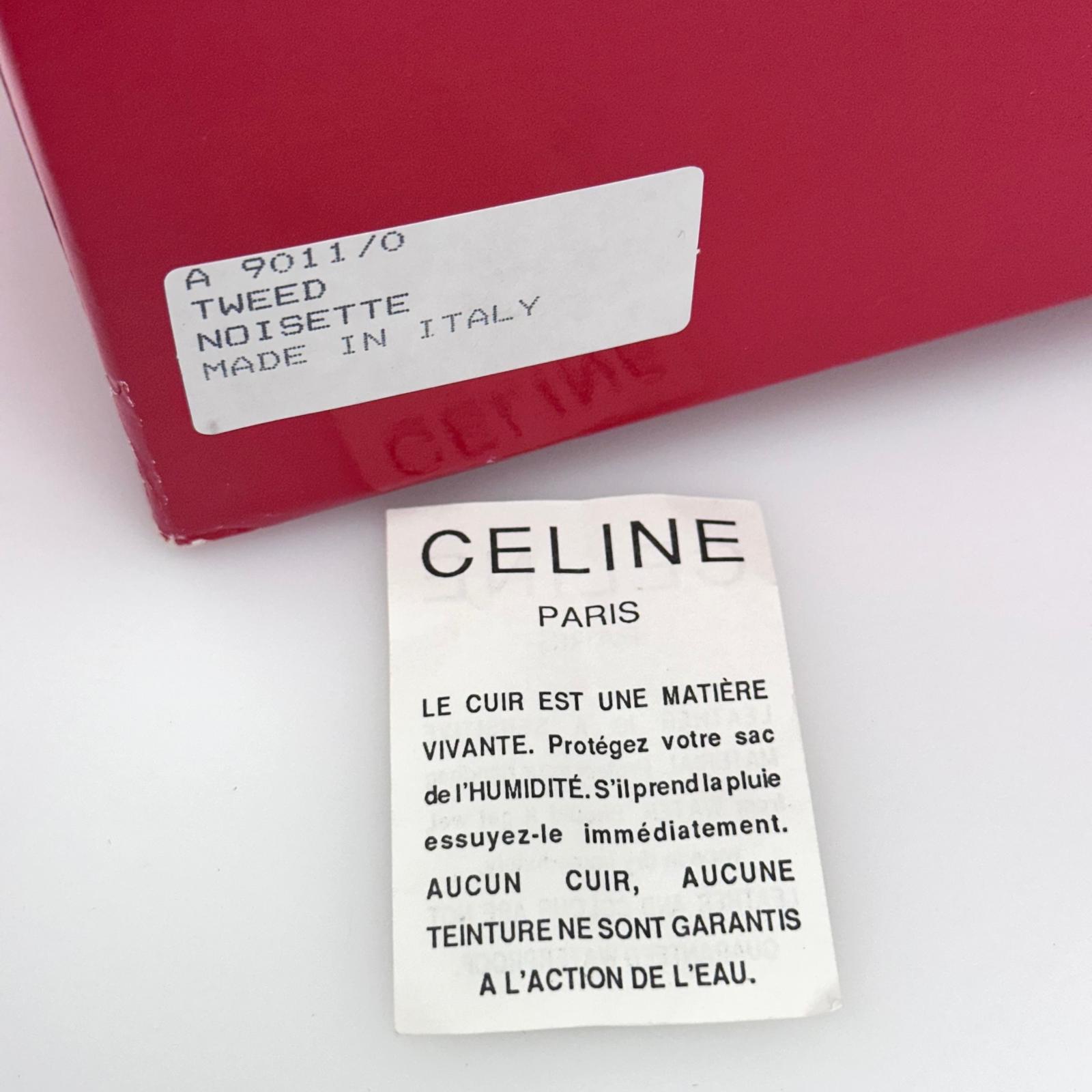 Céline Borsa Vintage Tweed Noisette in Pelle Effetto Radica