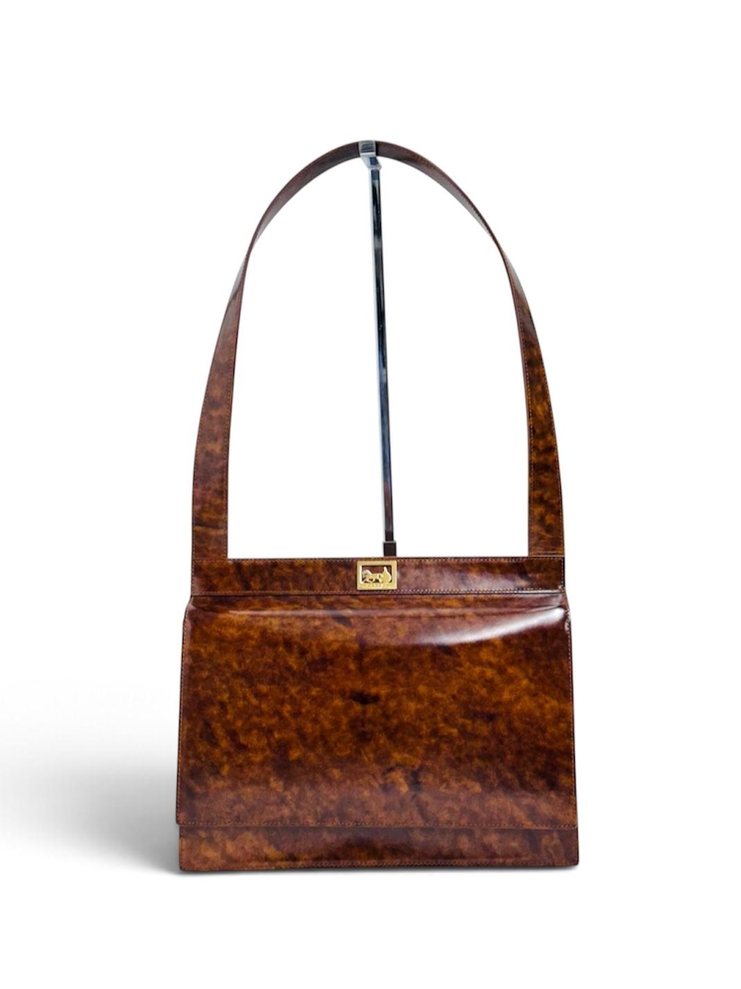 Céline Borsa Vintage Tweed Noisette in Pelle Effetto Radica