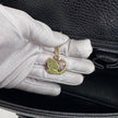 Céline Borsa a mano in pelle nera vintage con chiusura bijoux oro