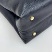 Céline Borsa a mano in pelle nera vintage con chiusura bijoux oro