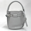 Céline Borsa a spalla Nano Bucket grigia in pelle liscia