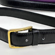Céline Borsa a spalla vintage in pelle viola con chiusura logo dorata