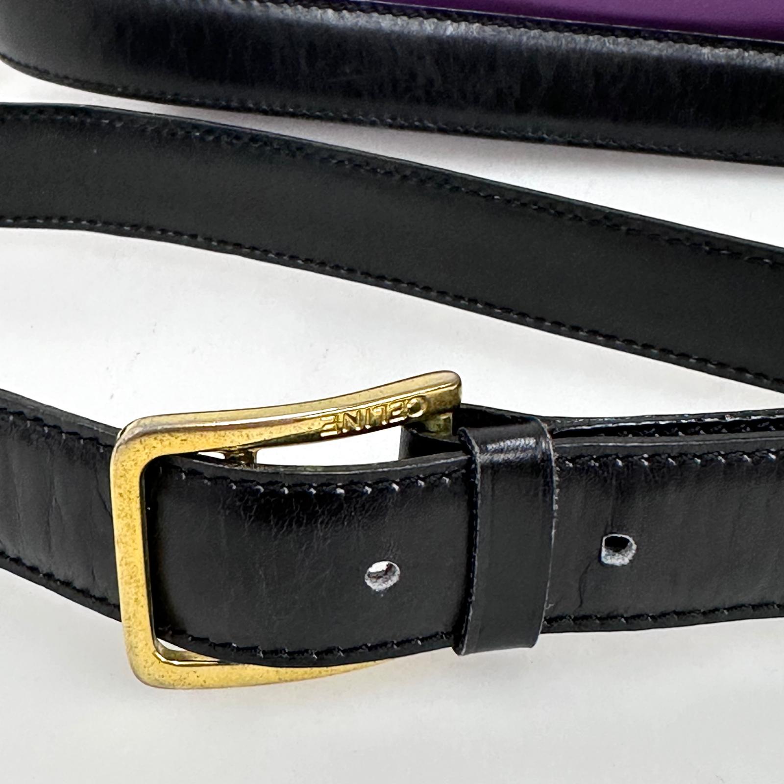 Céline Borsa a spalla vintage in pelle viola con chiusura logo dorata