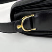 Céline Borsa a spalla vintage in pelle viola con chiusura logo dorata