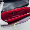 Céline Borsa a spalla vintage in pelle viola con chiusura logo dorata