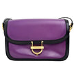 Céline Borsa a spalla vintage in pelle viola con chiusura logo dorata