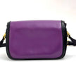 Céline Borsa a spalla vintage in pelle viola con chiusura logo dorata