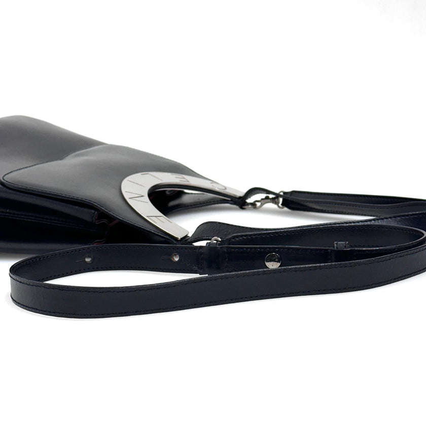 Céline C Phoebe Philo borsa a spalla in pelle nera a due vie