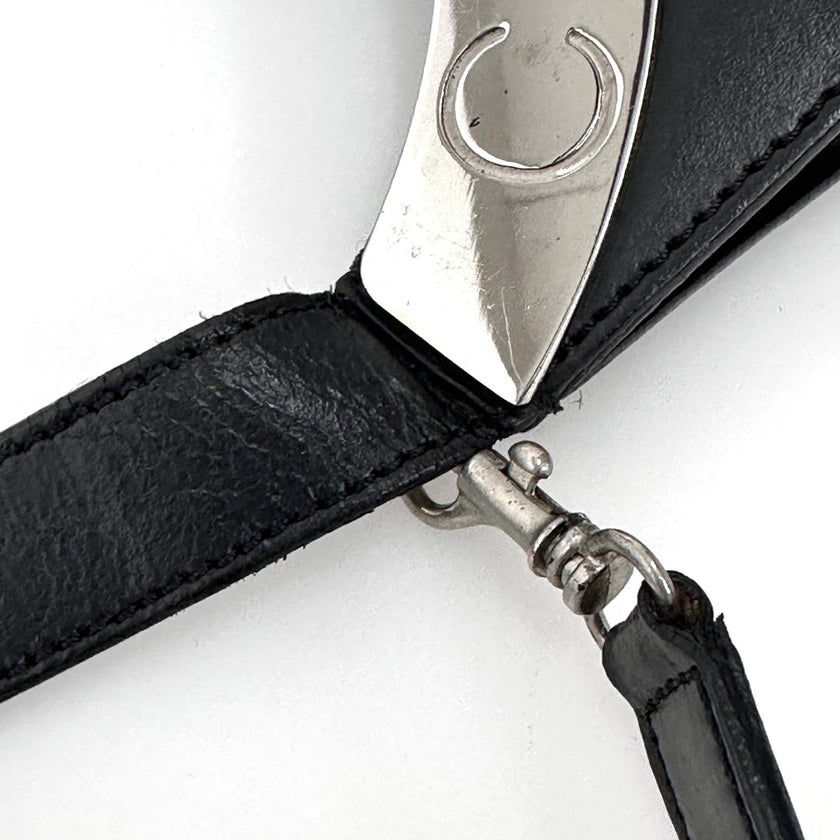 Céline C Phoebe Philo borsa a spalla in pelle nera a due vie